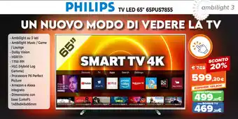 Expert Di Lella Philips TV LED 65" 65PUS7855 offerta