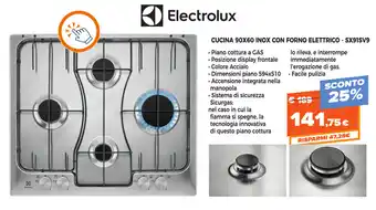 Electrolux Cucina 90x60 Inox con Forno Elettrico - SX91SV9