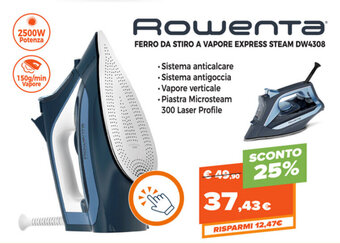 Rowenta Ferro da Stiro a Vapore Express Steam DW4308
