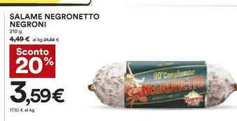 Coop Negroni Salame offerta