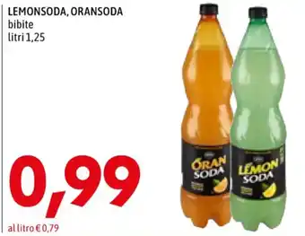 MEGA LEMONSODA, ORANSODA bibite litri 1,25 offerta