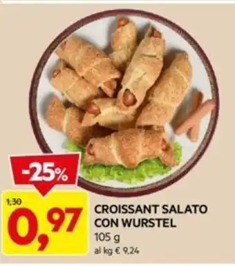 DPiù CROISSANT SALATO CON WURSTEL 105 g offerta