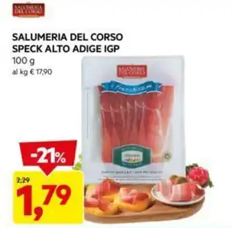 DPiù SALUMERIA DEL CORSO SPECK ALTO ADIGE IGP 100 g offerta