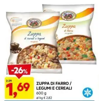 DPiù ZUPPA DI FARRO / LEGUMI E CEREALI 600 g offerta