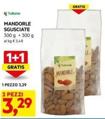 DPiù MANDORLE SGUSCIATE 300 g + 300 g offerta