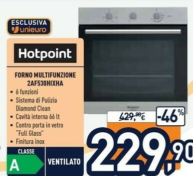 Hotpoint 2AF 530 H IX HA Forno Forno Elettrico 66 L Acciaio Inossidabile A  offerta di Unieuro