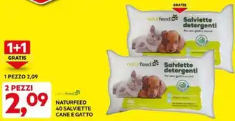 DPiù NATURFEED 40 SALVIETTE CANE E GATTO offerta