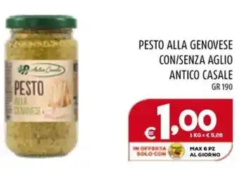 PESTO ALLA GENOVESE CON/SENZA AGLIO ANTICO CASALE GR 190