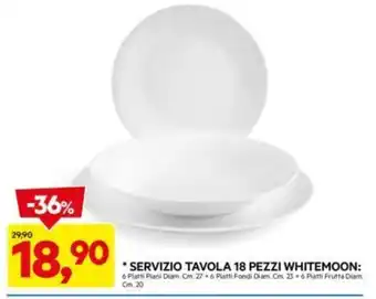 DPiù SERVIZIO TAVOLA 18 PEZZI WHITEMOON offerta