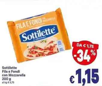 A&O Sottilette Fila e Fondi con Mozzarella 200g offerta