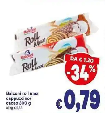 A&O Balconi Roll Max cappuccino/cacao 300g offerta
