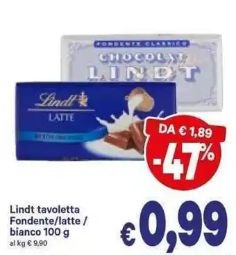 A&O Lindt tavoletta Fondente/Latte/bianco 100g offerta
