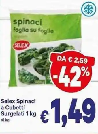 A&O Selex Spinaci a Cubetti Surgelati 1kg offerta