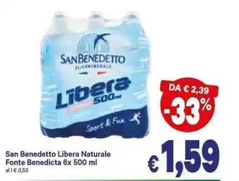 A&O San Benedetto Libera Naturale Fonte Benedicta 6x 500 ml offerta