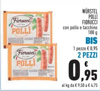 Conad City WÜRSTEL POLLI FIORUCCI con pollo e tacchino 100 g offerta