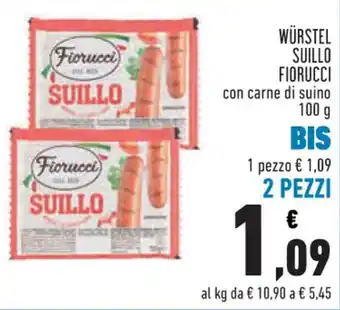 Conad City WÜRSTEL SUILLO FIORUCCI con carne di suino 100 g offerta