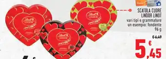 Conad City SCATOLA CUORE LINDOR LINDT 96 g offerta