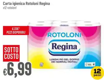 Pan Carta igienica Rotoloni Regina x12 rotoloni offerta