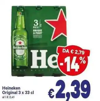 A&O Heineken Original 3 x 33 cl offerta