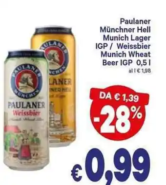 A&O Paulaner Münchner Hell Munich Lager IGP / Weissbier Munich Wheat Beer IGP 0.5 l offerta