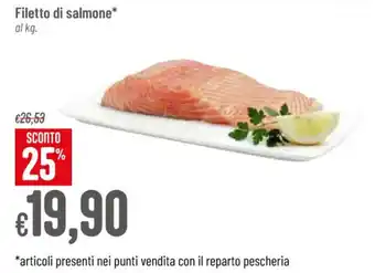 Pan Filetto di salmone al kg. offerta