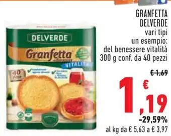 Conad City GRANFETTA DELVERDE vari tipi 300 g conf. da 40 pezzi offerta