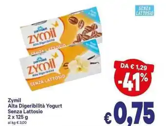 A&O Zymil Alta Digeribilità Yogurt Senza Lattosio 2x125 g offerta