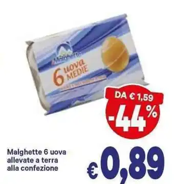 A&O Malghette 6 Uova Allevate a Terra Alla Confezione offerta