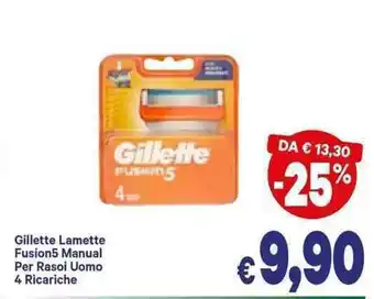 A&O Gillette Lamette Fusion5 Manual Per Rasoi Uomo 4 Ricariche offerta
