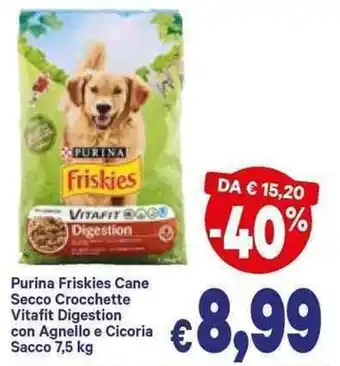 A&O Purina Friskies Cane Secco Crocchette Vitafit Digestion con Agnello e Cicoria Sacco 7.5 kg offerta