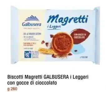 A&O Galbusera Biscotti Magretti i Leggeri con Gocce di Cioccolato 260 g offerta