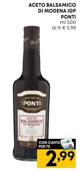 Panorama ACETO BALSAMICO DI MODENA IGP PONTI ml 500 offerta