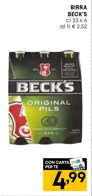 Panorama BIRRA BECK'S cl 33 x 6 offerta