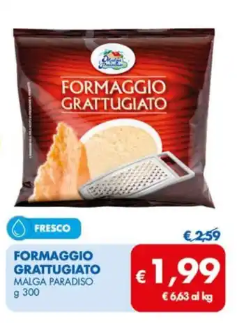 MD Discount FORMAGGIO GRATTUGIATO MALGA PARADISO g 300 offerta