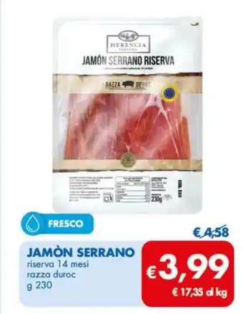 JAMÓN SERRANO riserva 14 mesi razza duroc g 230