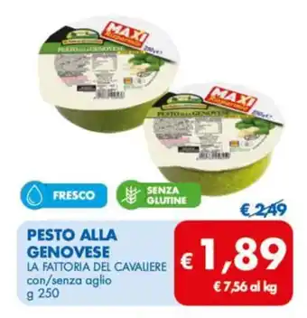MD Discount PESTO ALLA GENOVESE LA FATTORIA DEL CAVALIERE con/senza aglio g 250 offerta