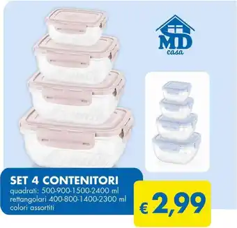 MD Discount SET 4 CONTENITORI offerta
