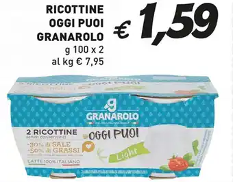 Coal RICOTTINE OGGI PUOI GRANAROLO g 100 x 2 offerta