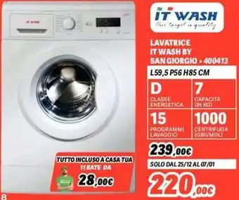 Orizzonte LAVATRICE IT WASH BY SAN GIORGIO 400413 offerta