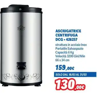 Orizzonte ASCIUGATRICE CENTRIFUGA DCG offerta