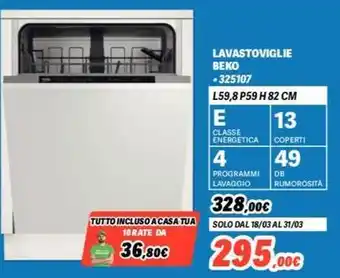 Orizzonte LAVASTOVIGLIE BEKO offerta