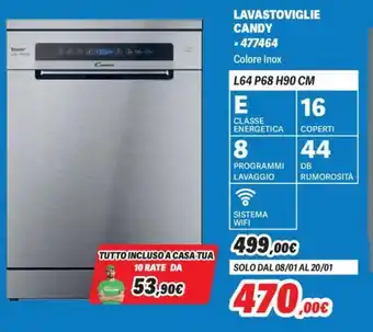 LAVASTOVIGLIE CANDY Colore Inox