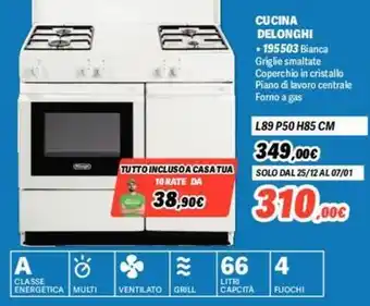 Orizzonte CUCINA DELONGHI L89 P50 H85 CM offerta