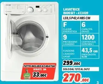 Orizzonte LAVATRICE INDESIT 433409 offerta