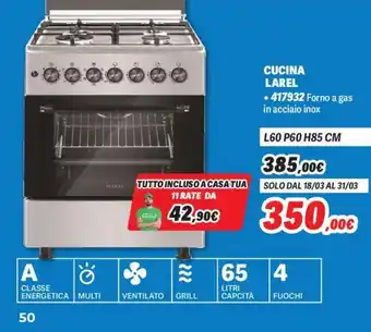 Orizzonte CUCINA LAREL L60 P60 H85 CM offerta