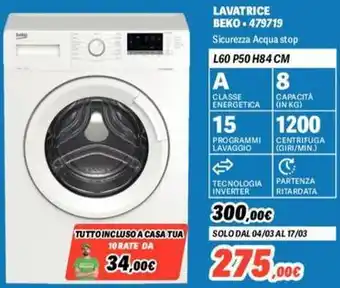 Orizzonte LAVATRICE BEKO 479719 offerta