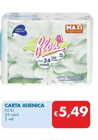 MD Discount CARTA IGIENICA FLOU 24 rotoli 3 veli offerta