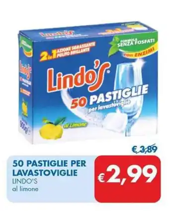 MD Discount 50 PASTIGLIE PER LAVASTOVIGLIE LINDO'S al limone offerta