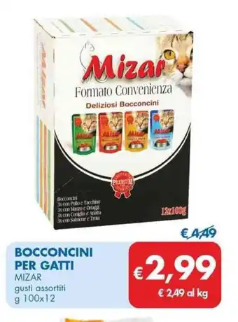 MD Discount BOCCONCINI PER GATTI MIZAR gusti assortiti g 100x12 offerta