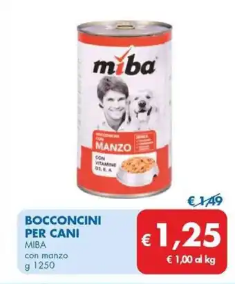MD Discount BOCCONCINI PER CANI MIBA con manzo g 1250 offerta